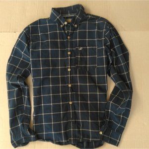 Hollister Men's button up blue white plaid size small Shirt